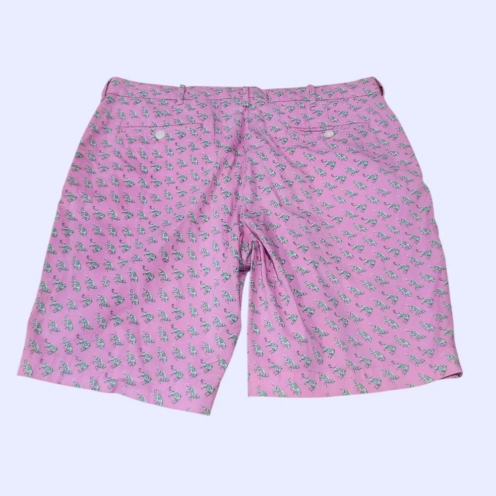 Polo Ralph Lauren Golf Shorts Mens 36 Pink Green Leopard Print‎ Animal Pattern